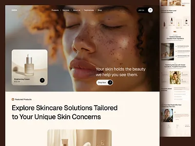 Skin Care Website Design For Teens app apps branding care design founders graphic design health healthcare mobile nutretion nutrition skin skincare skinhealth teens ui uiux web website