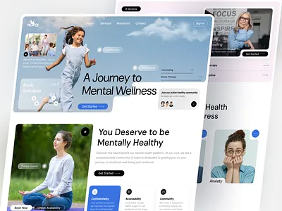 Mental Health Landing Page UI 🧠 app appdesign design ecommerce figma figmadesign landingpage landingpagedesign mentalhealth productdesign ui uidesign uiux uxdesign webdesign