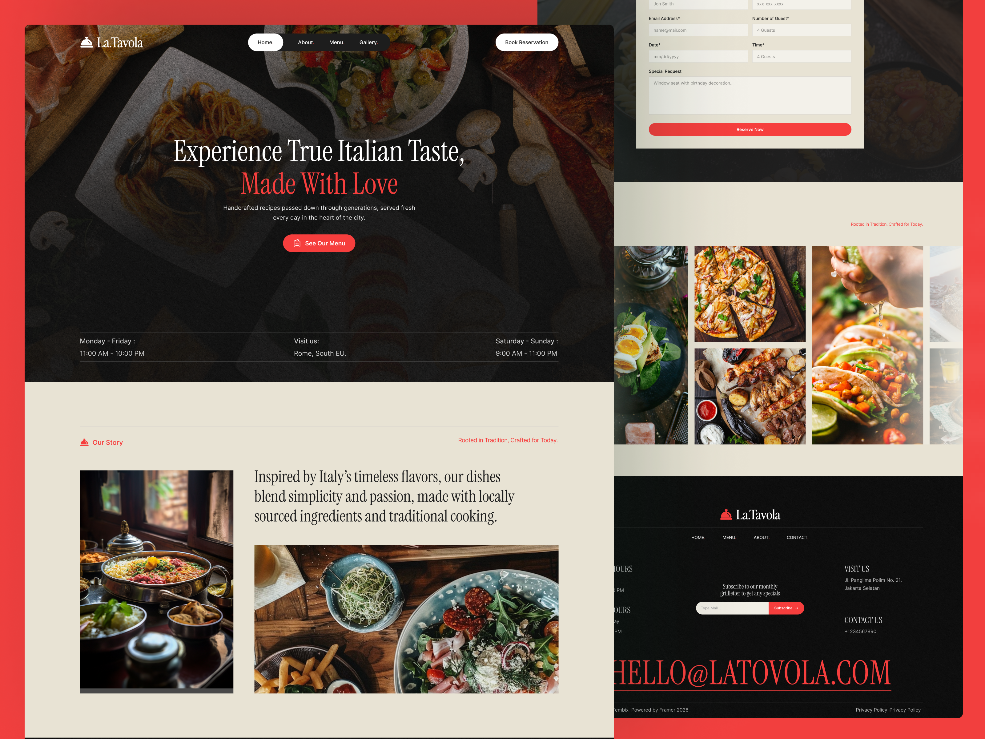 Example of Modern & Clean Restaurant Website Design