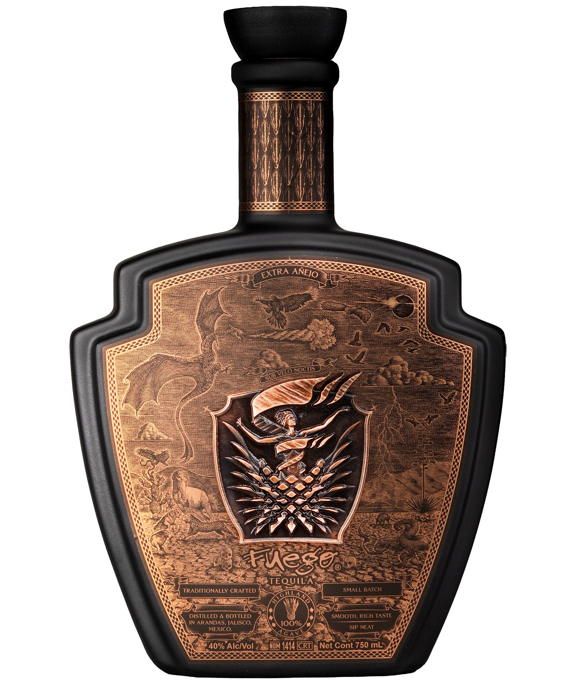 Fuego Tequila Label Illustrated by Steven Noble artwork branding design engraving etching illustration labels line art packaging scratchboard spirits steven noble tequila vintage woodcut