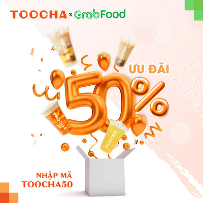 TOOCHA (MILK TEA) X GRABFOOD SOCIAL drink fnb social media social post