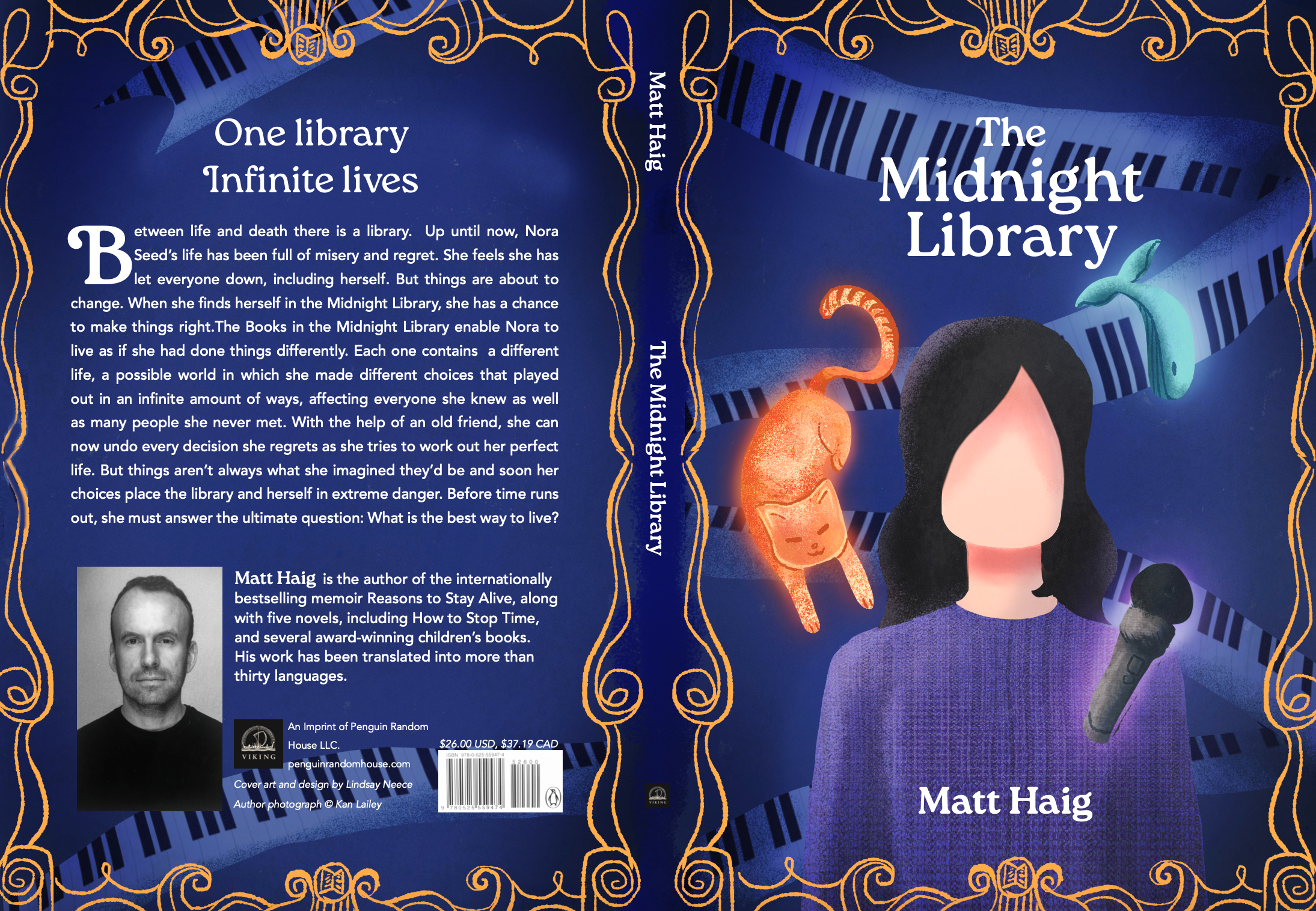 The Midnight Library Book Re-Design book cover design book cover illustration book design book graphic design book layout book typesetting illustration publications typesetting
