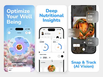 Nutrition App Store Screenshots app marketing app store app store creative app store design app store listing app store optimization app store preview app store screenshots app store visuals aso ios design