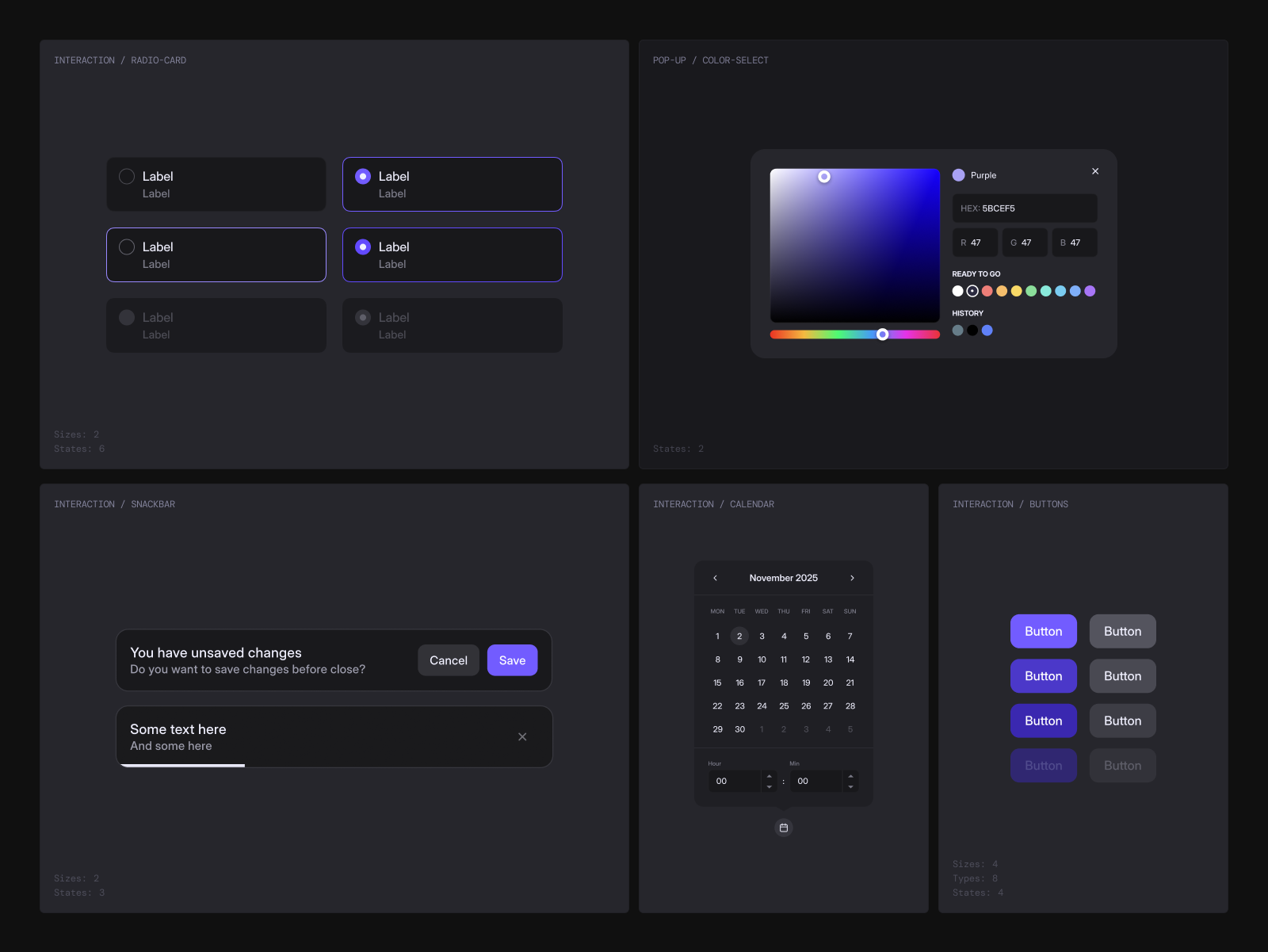 UX/UI Design System Components