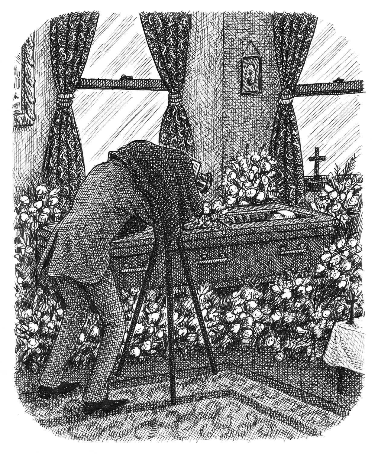 Post-Mortem art artist artwork drawing flowers hand drawn illustration ink photography victorian