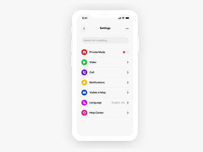 Settings app app design design product design ui uiux design ux