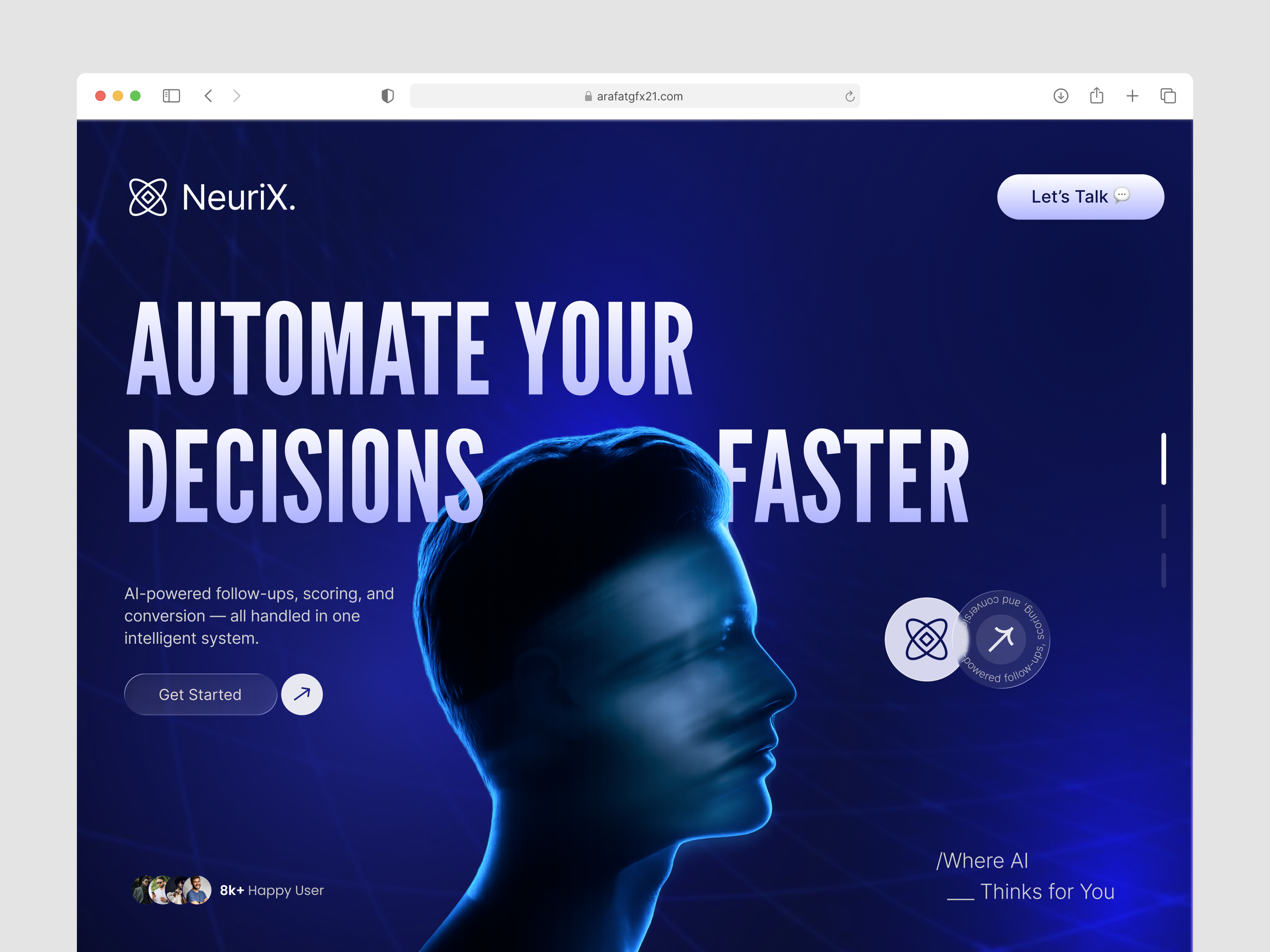 AI Decision Automation — Futuristic SaaS Hero ai aidesign artificialintelligence automation b2b conversion decisionmaking digitalproduct futuristic machinelearning minimal modernui productdesign saas ui userexperience ux webdesign workflow