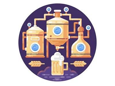 Brewery beer coaster beer brewery coaster color custom design flat flat design geometric graphic illustration inspiration patch print retro sticker vector vintage