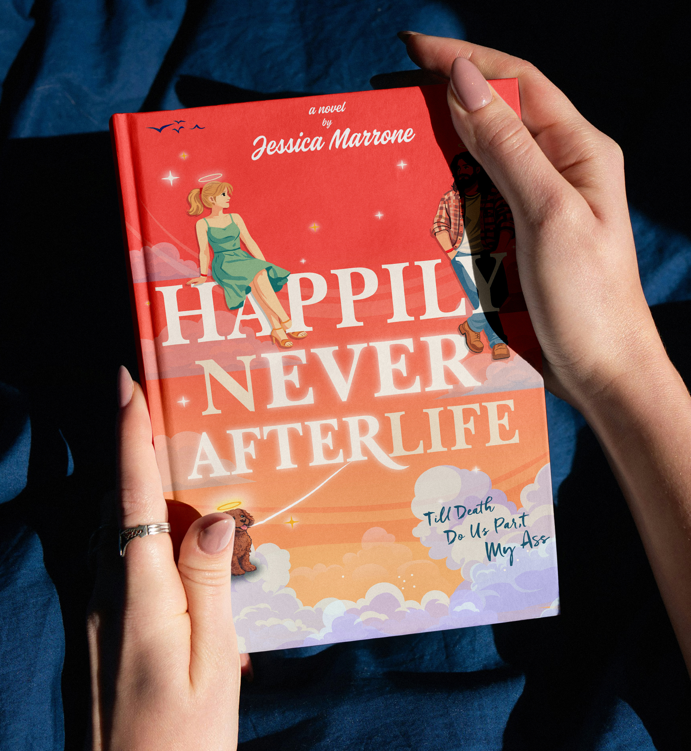 Romantic Fiction Book Cover Design for “Happily Never Afterlife” book branding design graphic design marketing design print design