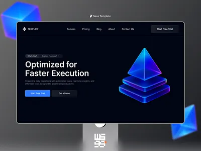 Nexiflow SaaS Framer template figma framer graphic design saas template ui uiux website