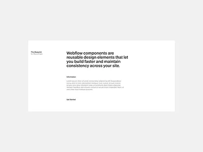 The Blueprint - Info 03 component library info section minimalism web design webflow