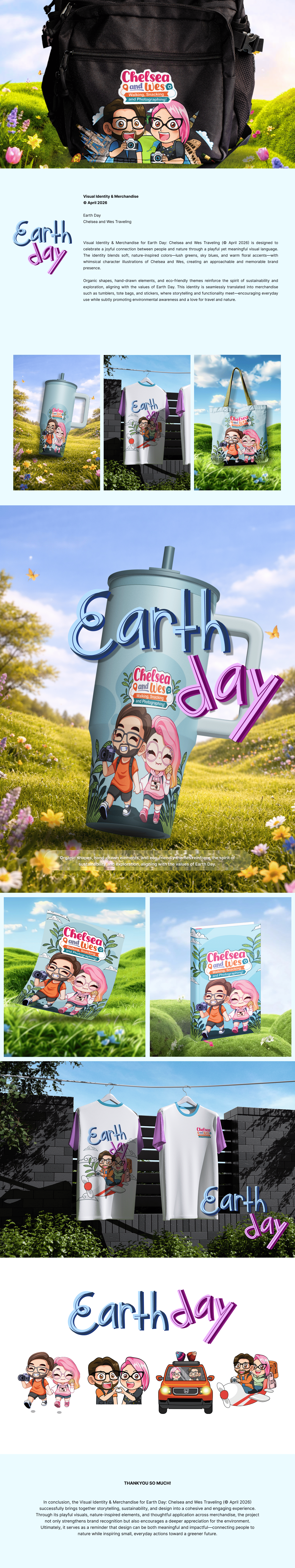 Chelsea and Wes Traveling - Mascot Design & Branding branding earthday graphic design illustration logo mascot design traveling