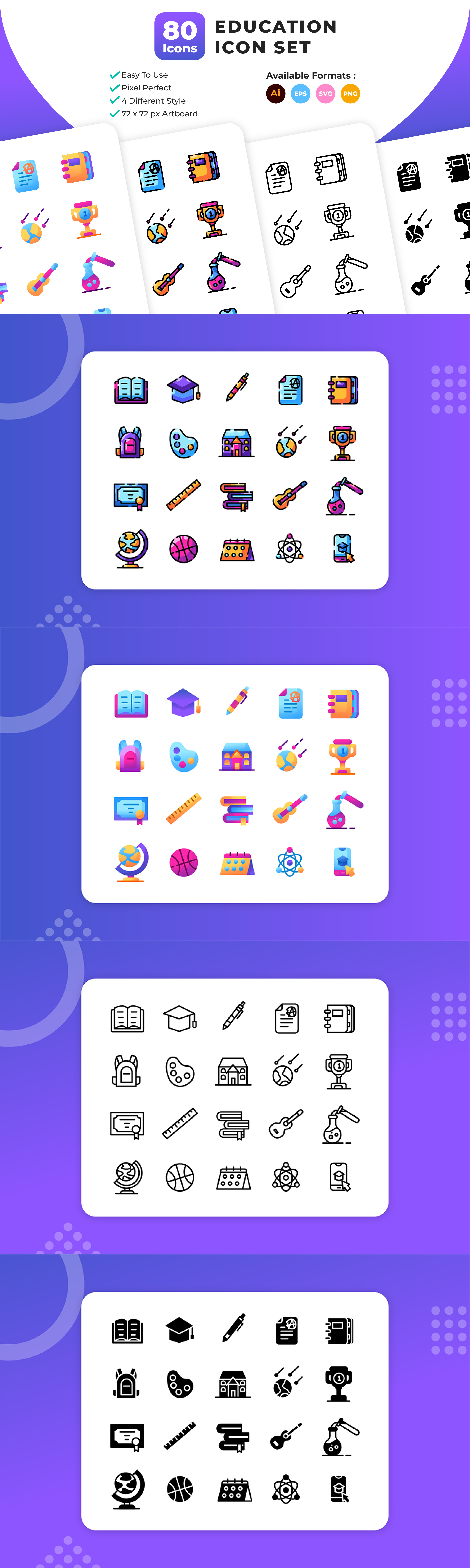 Education Icon Set edu education graphic design icon icon design illustration ui ux vector