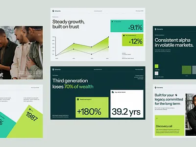 Solvanta - Wealth Management Pitch Deck branding business clean corporate data visualization deck design finance fintech infographic pitch deck slide slide deck structured typography wealth management