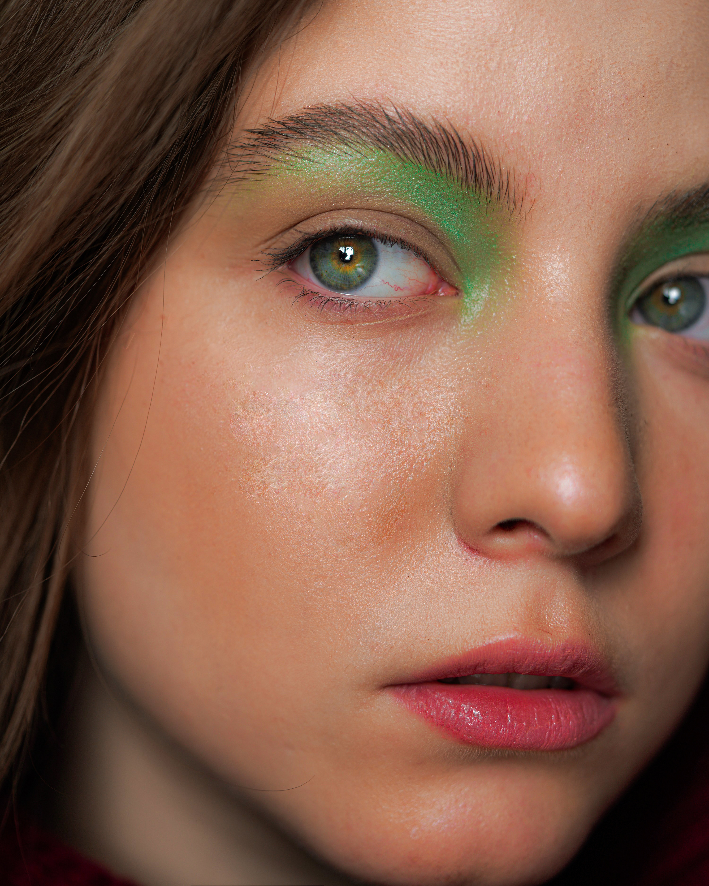 Before Retouching and After Retouching graphic design ui
