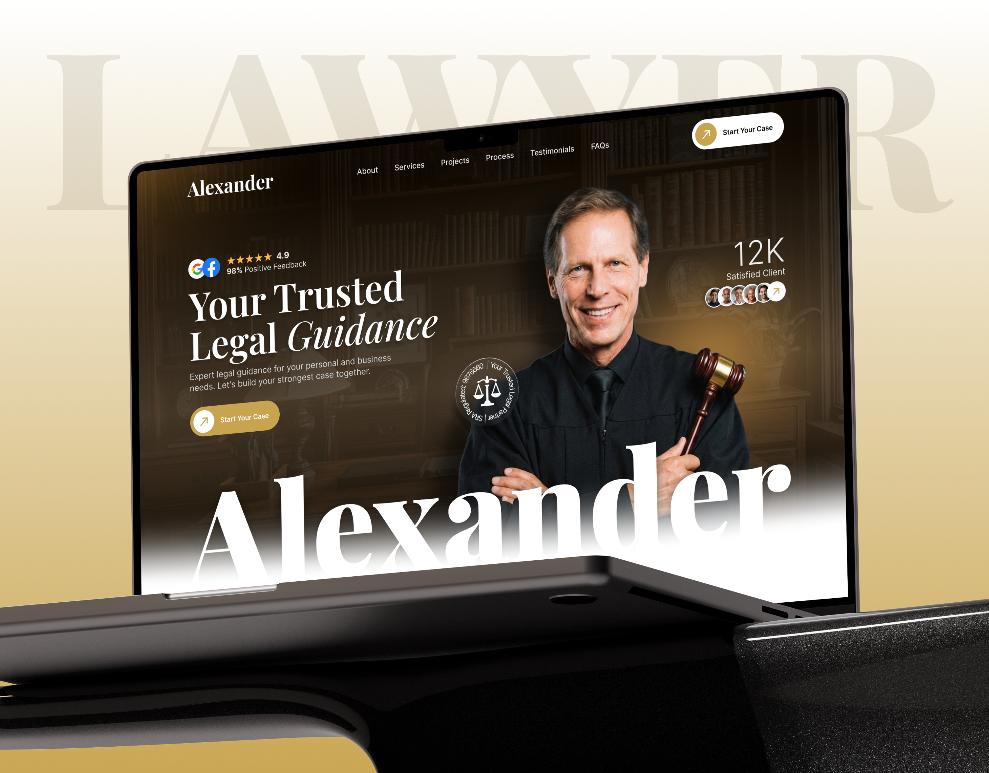 Lawyer Alexander’s Landing Page Website UI/UX Design attorney figma landing page law services lawyer legal services legal website one page website ui ui design ui ux user experiecne user interface web design website design website development