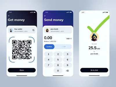A private and secure messaging platform account app balance clear get get money ios qr send send money share transaction ux wallet