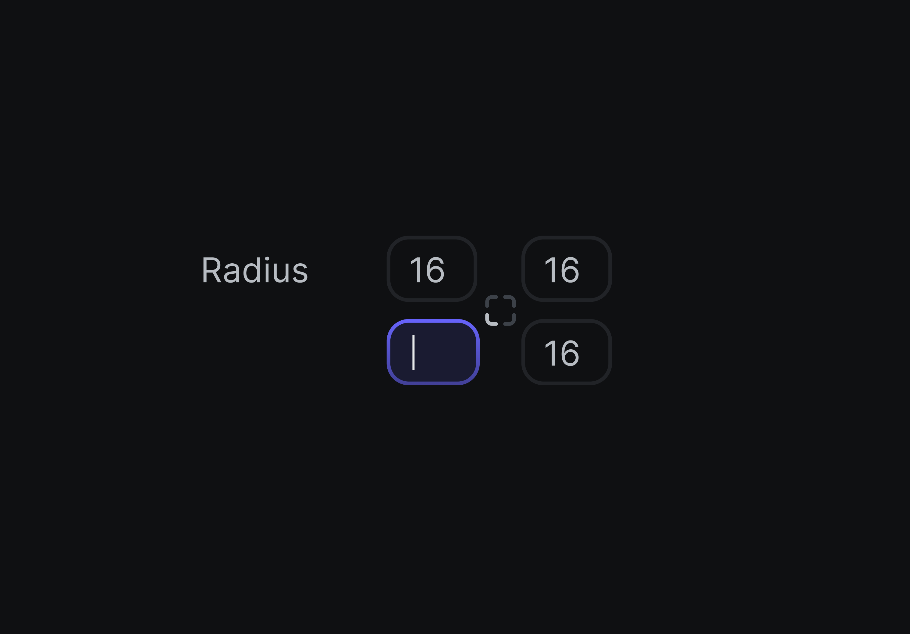 Corner radius ✨ clean corner dark design detail micro interaction minimal panel properties radius setting tool ui user interface