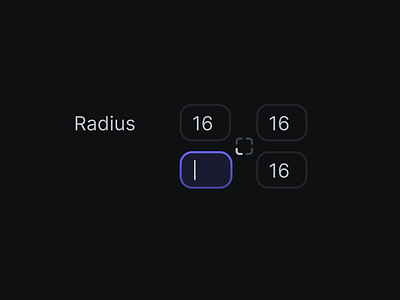 Corner radius ✨ clean corner dark design detail micro interaction minimal panel properties radius setting tool ui user interface