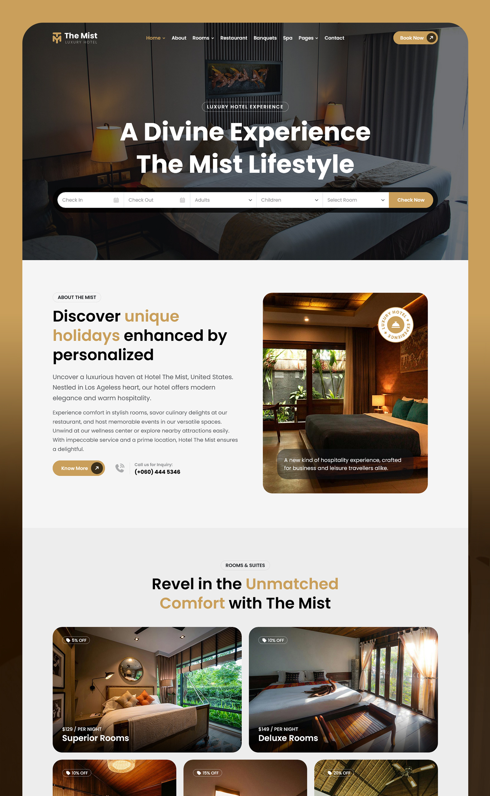 Luxury Hotel Template accommodation booking bootstrap 5 hospitality hotel hotel website luxury hotel motel resort responsive restaurant spa tourism travel villa