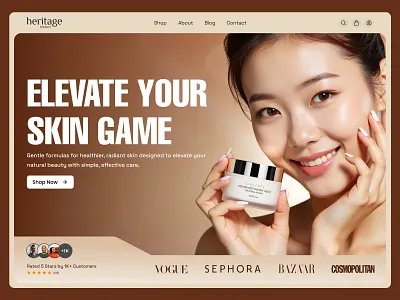 Ecommerce Landing Page UI – Skincare Website Design beauty ecommerce beauty website clean ui cosmetic website ecommerce design ecommerce ui figma design landing page design luxury ui modern web design product landing page skincare website ui ux design website inspiration
