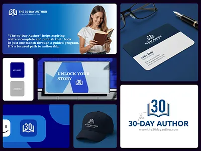 Logo Design & Visual Identity - The 30-Day Author 30dayauthor authorship brandidentity branding dribbble graphic design graphicdesign logo logodesign minimalistlogo publishing stationerydesign typography visualidentity