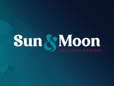 Sun & Moon Balloon Design ampersand balloon bold branding brandmark celebration custom design elegant event imaginative logo modern moon navy party pink sun teal whimsical