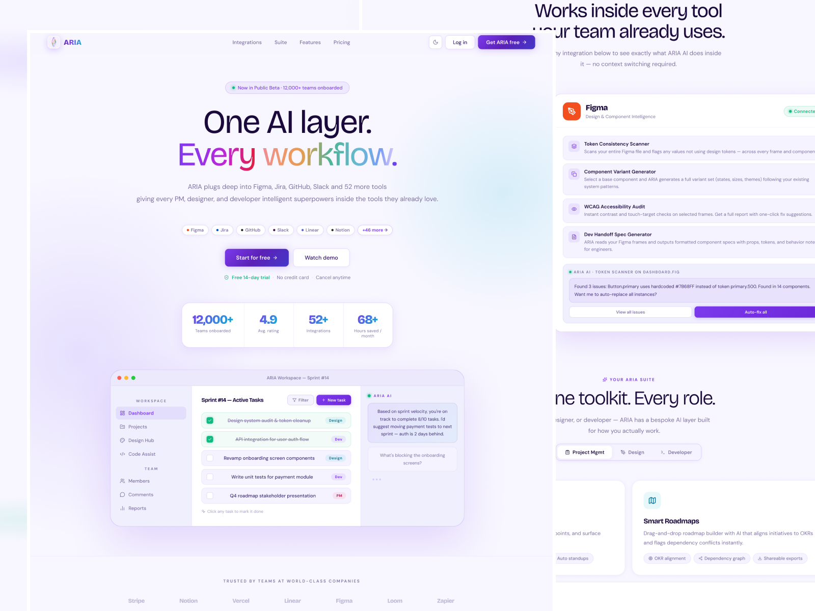 ARIA Motion System: Logo, Product & Interactive Showcase animation aria branding gradient graphic design landing page logo marketing motion graphics social ui website