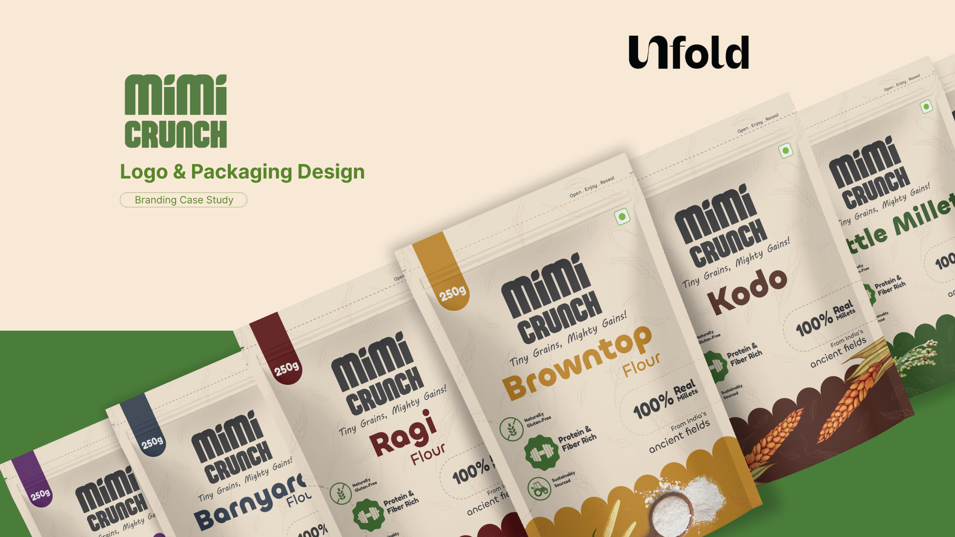 Brand Identity & Packaging Design for Millet Brand branding logo packaging