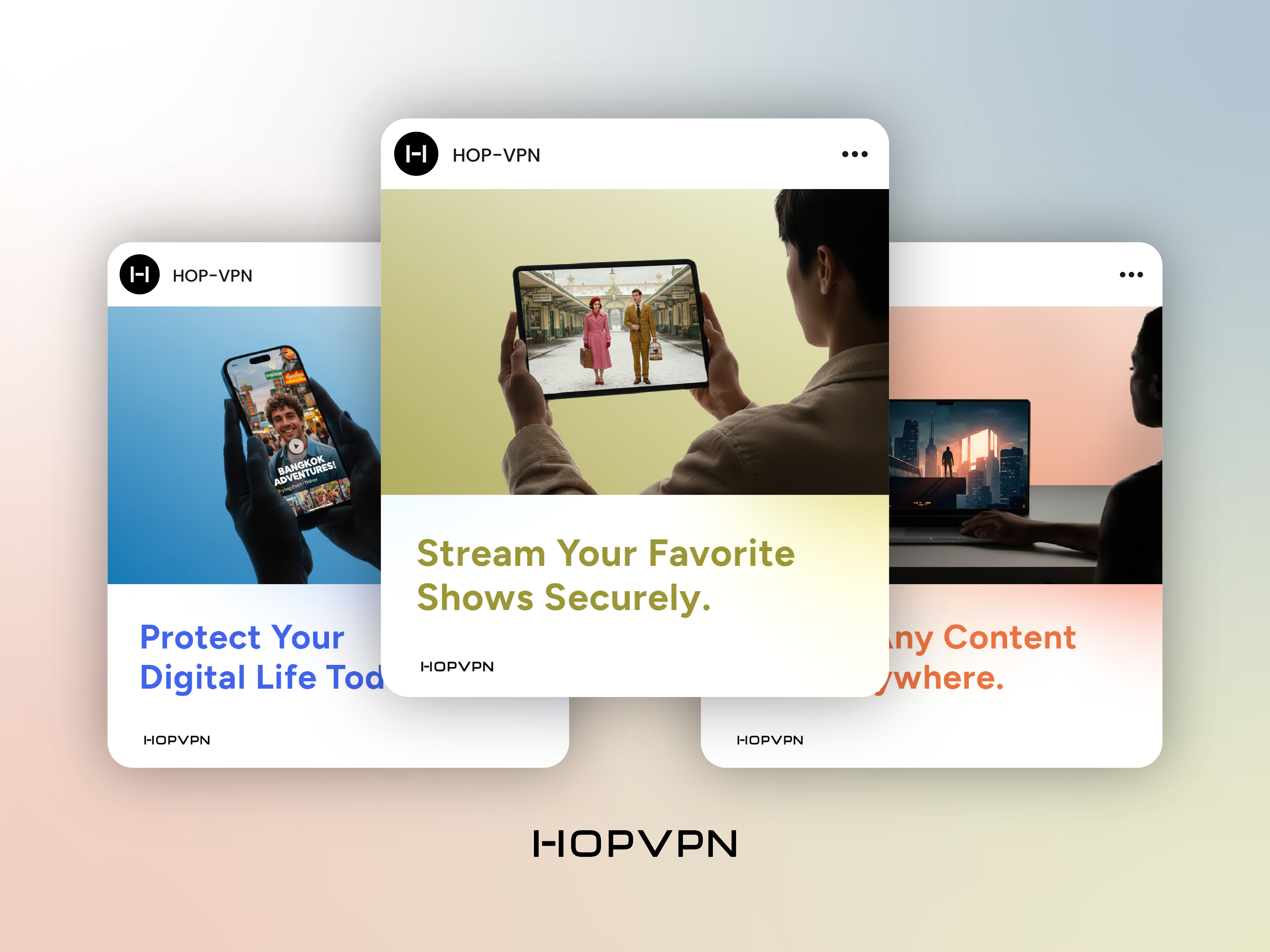 Calm Color System | HOP VPN brand visual identity calm color system color palette color system ui digital life mobile app design vpn