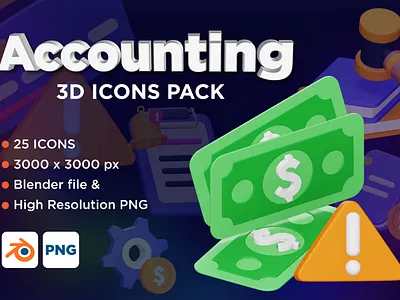 Accounting Business 3D icons pack 👇🏽 3d accounting art blender business cash design dollar finance graphic graphic design icon illustration money png render