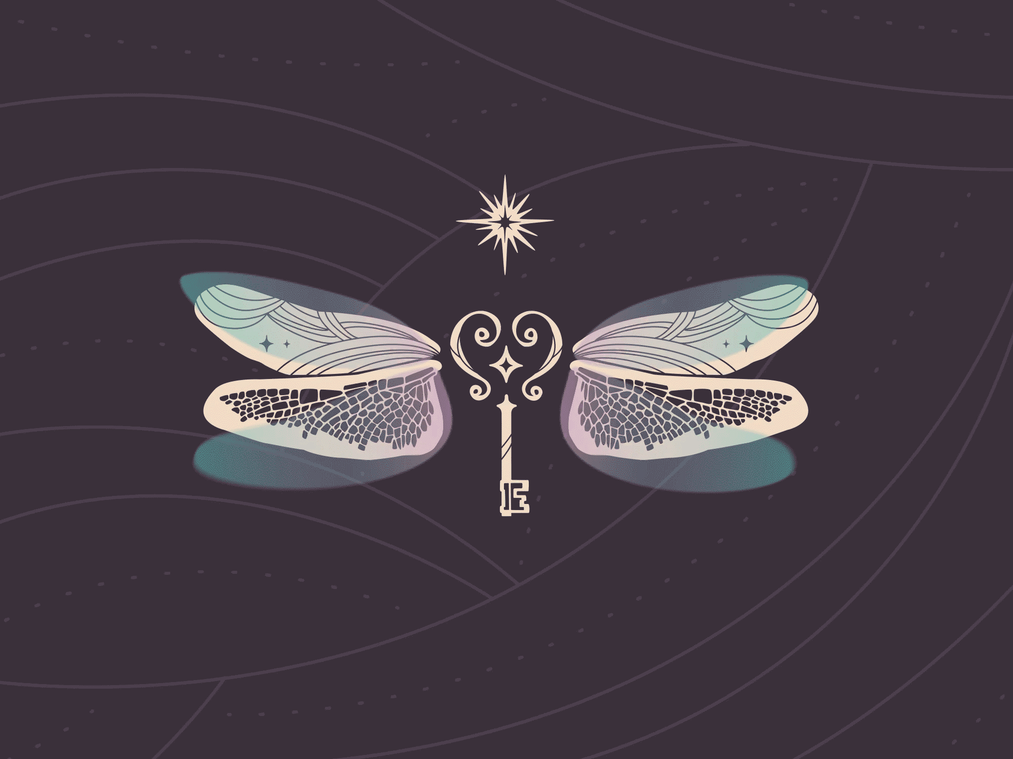 Winged Key animation dream dreamy fairy tale flapping wings illustration key shine spark star wings
