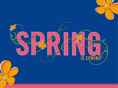 Spring | Floral Typography Illustration aidailychallenge brush comic style flowers intertwine spring type vector