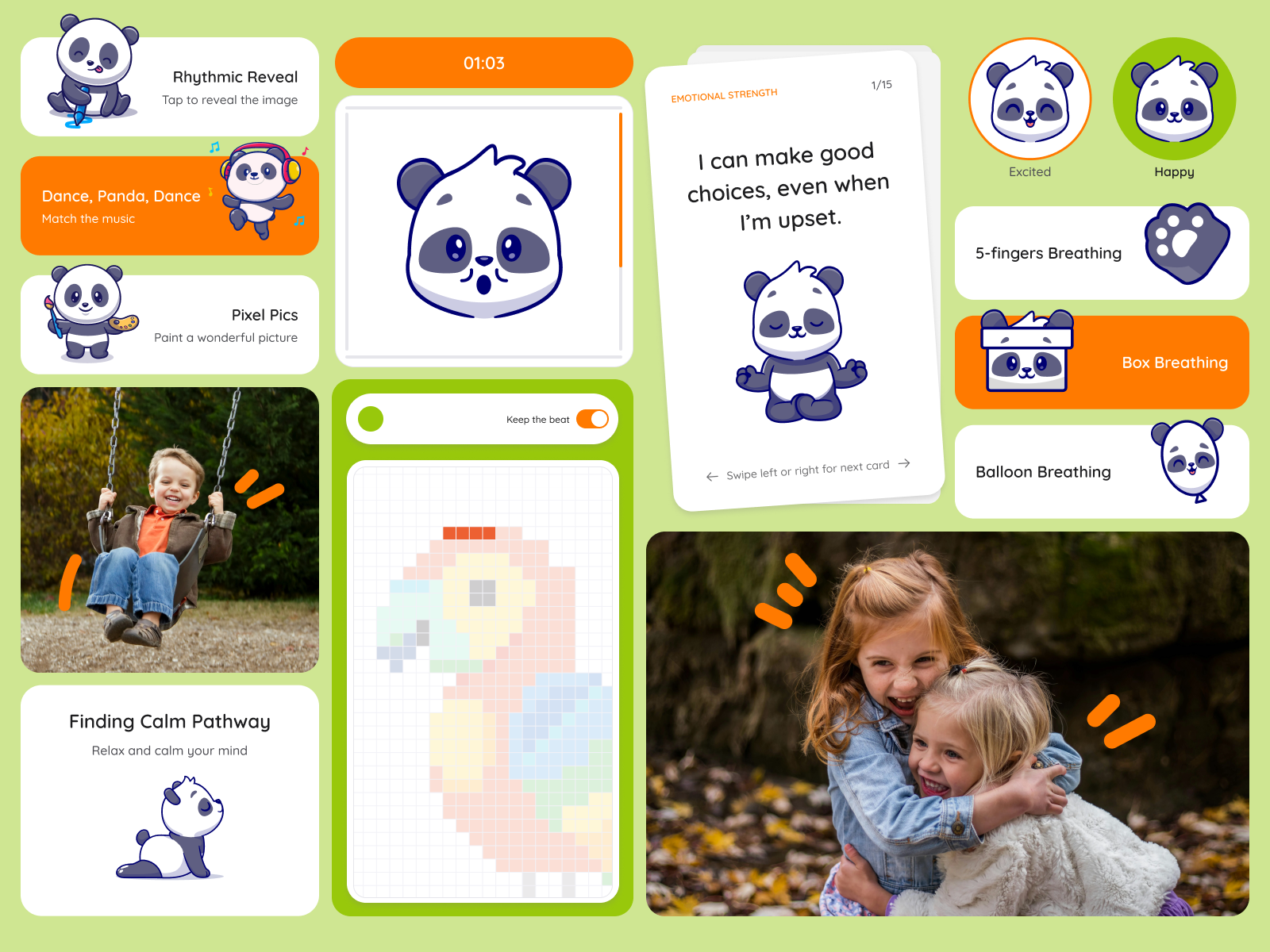 Example of Creative Calm Kids. Gamified child wellness