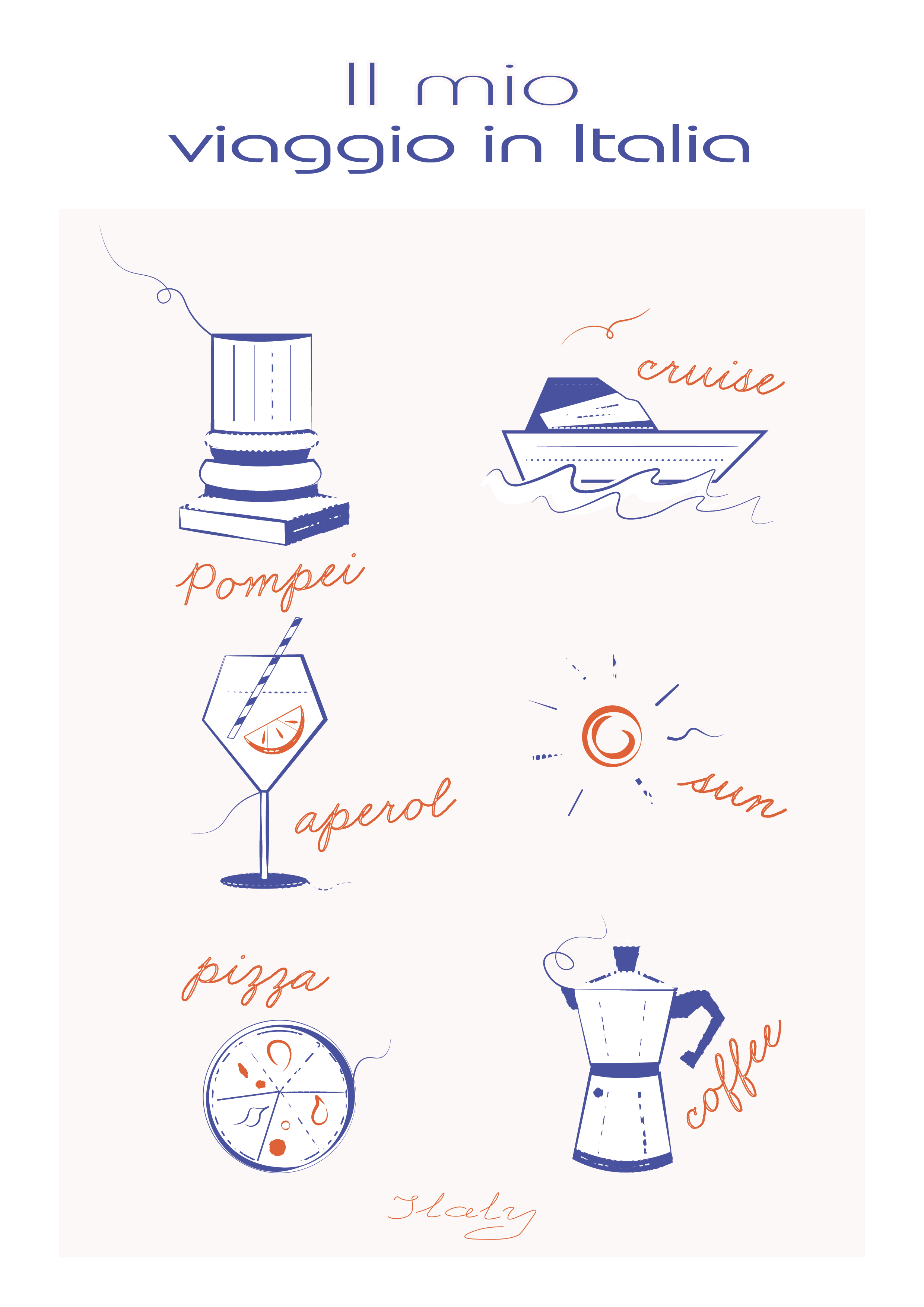 Il mio viaggio in Italia 2d art design digital digitalart graphic design illustration poster posterdesign