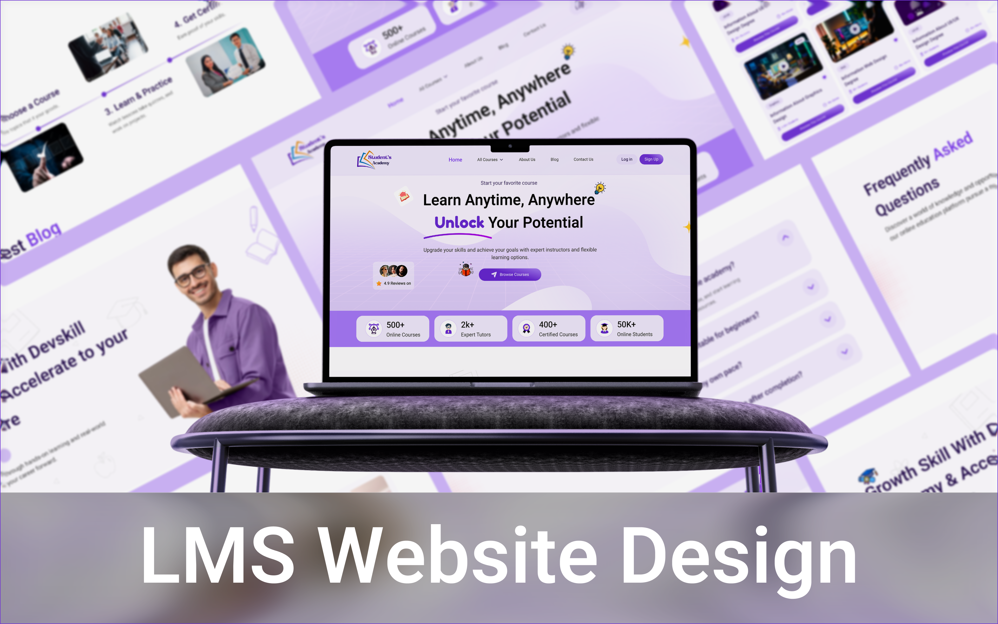 LMS Website Design branding design figma lms website design typography ui uiux user experience user interface