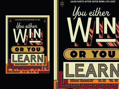 Poster 850 - “Learn” art color design football graphic illustration jalen hurts make something everyday poster poster art quotes type typography