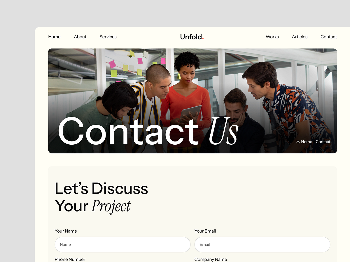 Unfold Website Design for Creative Brands Image 1