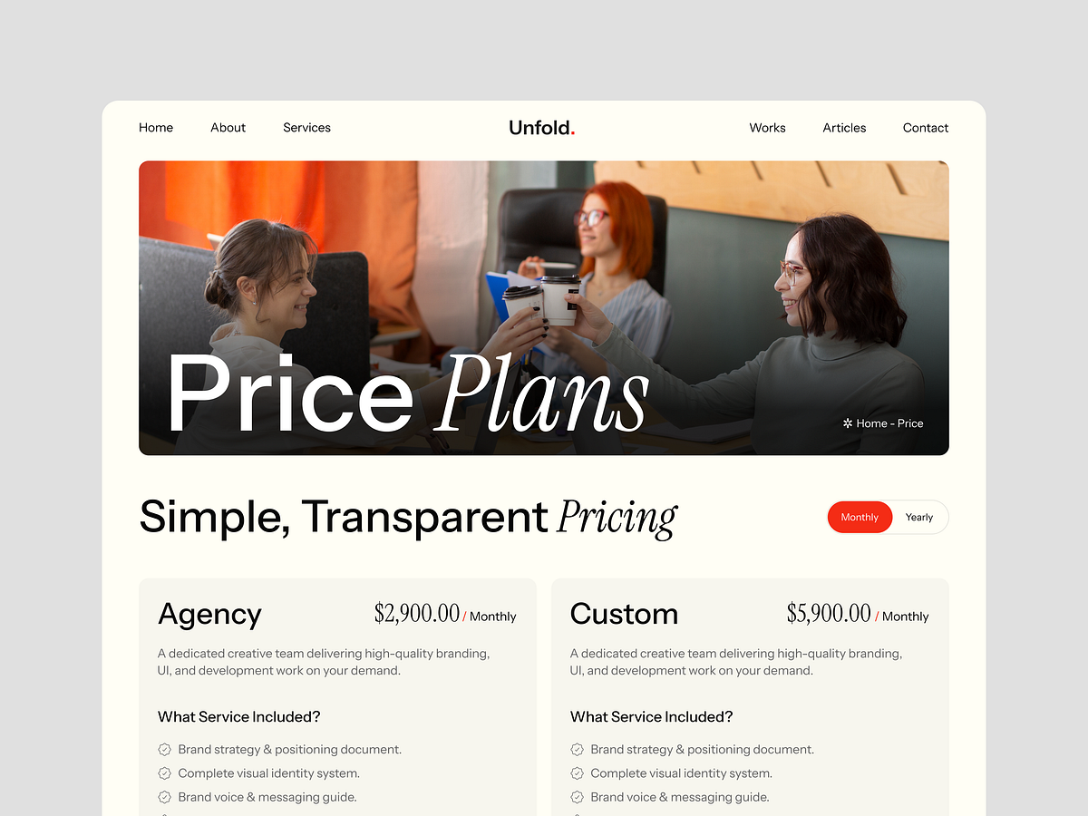 Unfold Website Design for Creative Brands Image 0