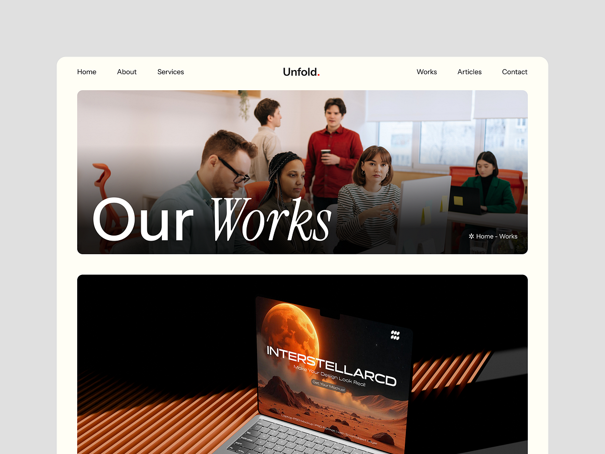 Unfold Website Design for Creative Brands Image 2