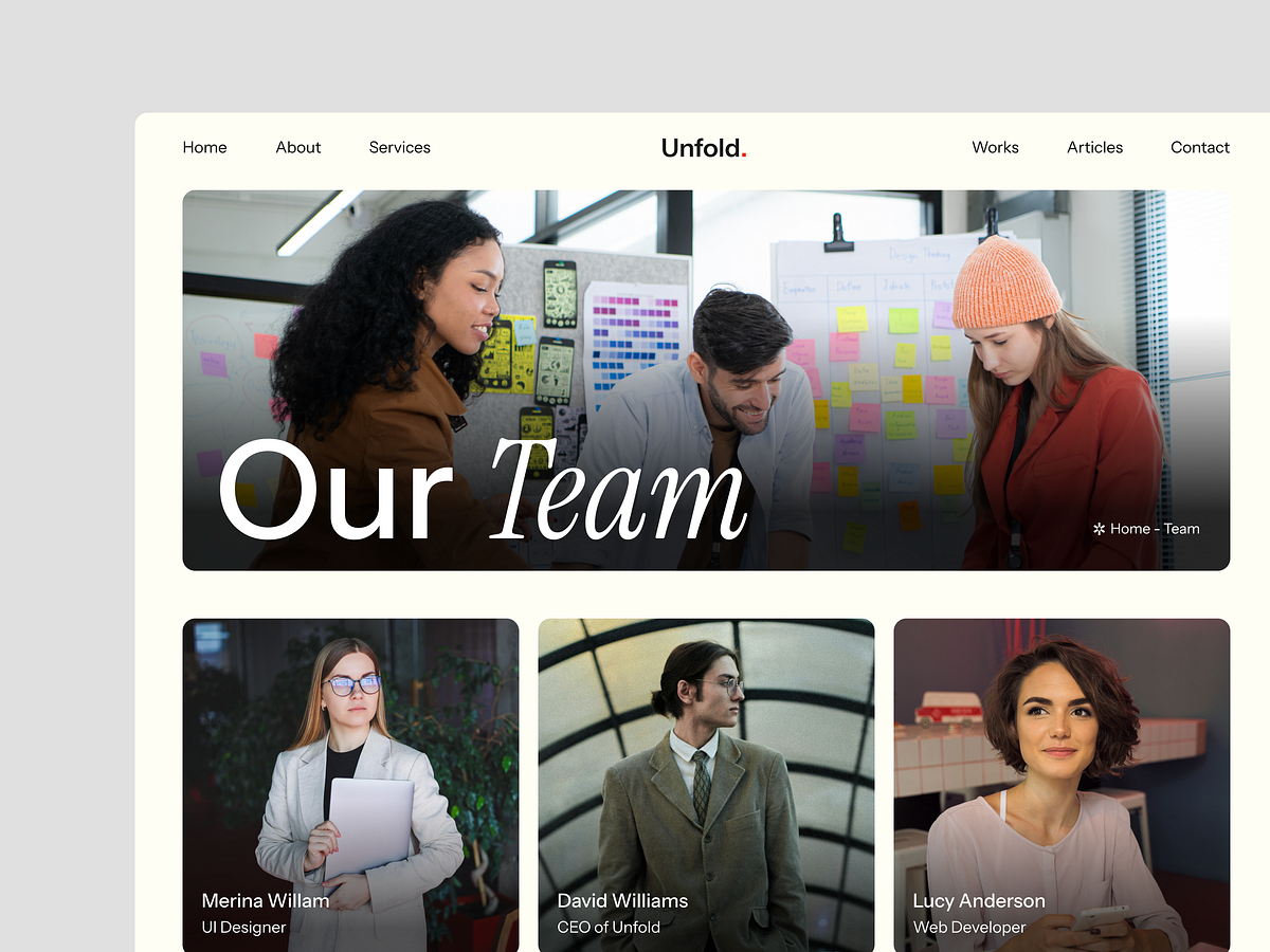 Unfold Website Design for Creative Brands Image 3