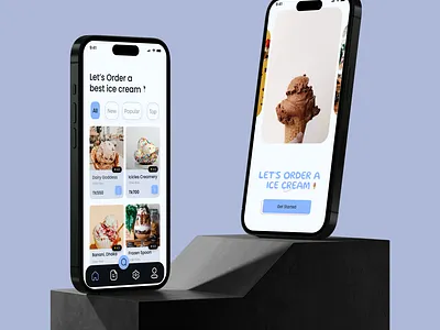 Ice Crème Order App app bestuidesign branding design ice crème order app mobile ui user interface ux vector