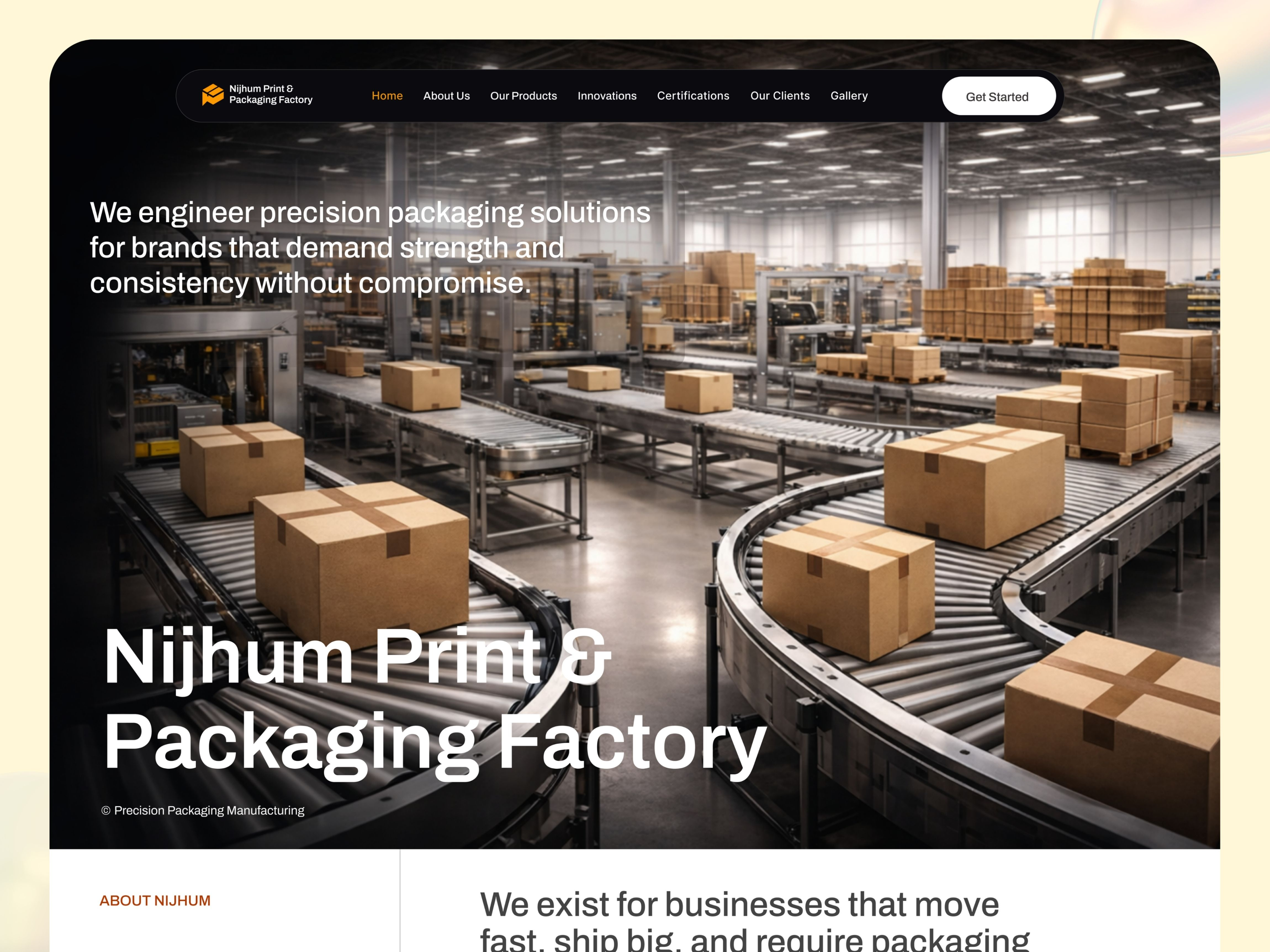 Nijhum Packaging — Industrial Web Design