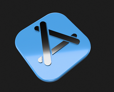 App Store Logo in 3D 3d app store apple cad icon ios logo