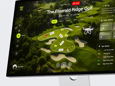 Golf Analysis Dashboard 3d ai tips animation branding golf dashboard golf dashboard ui golf ui graphic design logo motion graphics tecorb ui