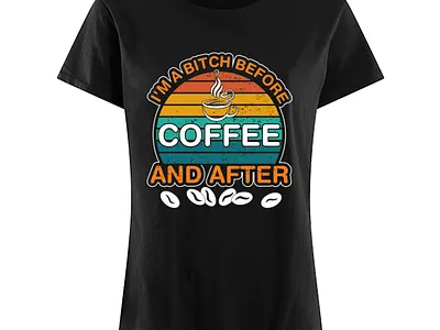 Coffee Quotes Typography Tshirt Design With Editable Vector coffee typography t shirt