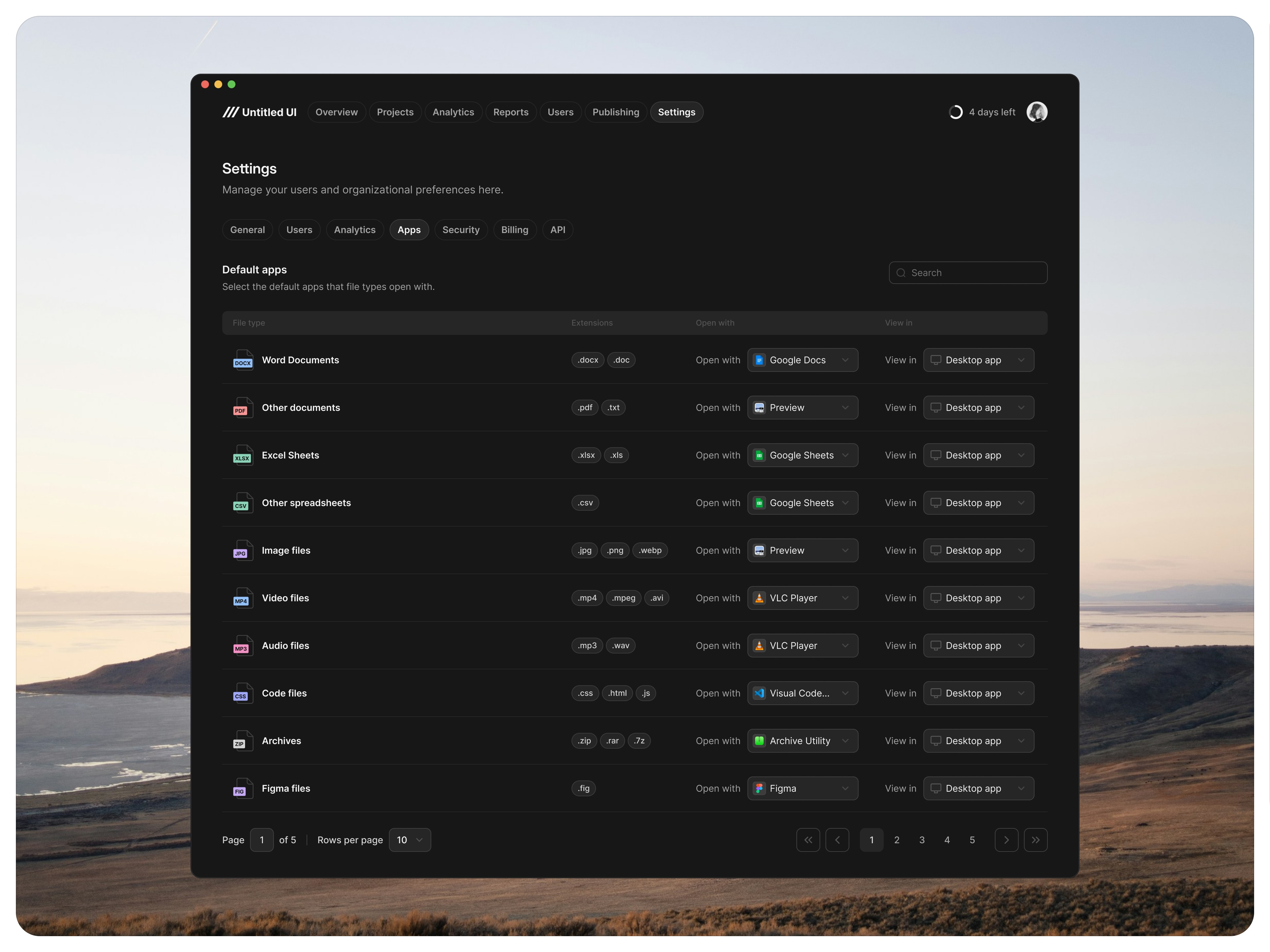 Default apps — Untitled UI