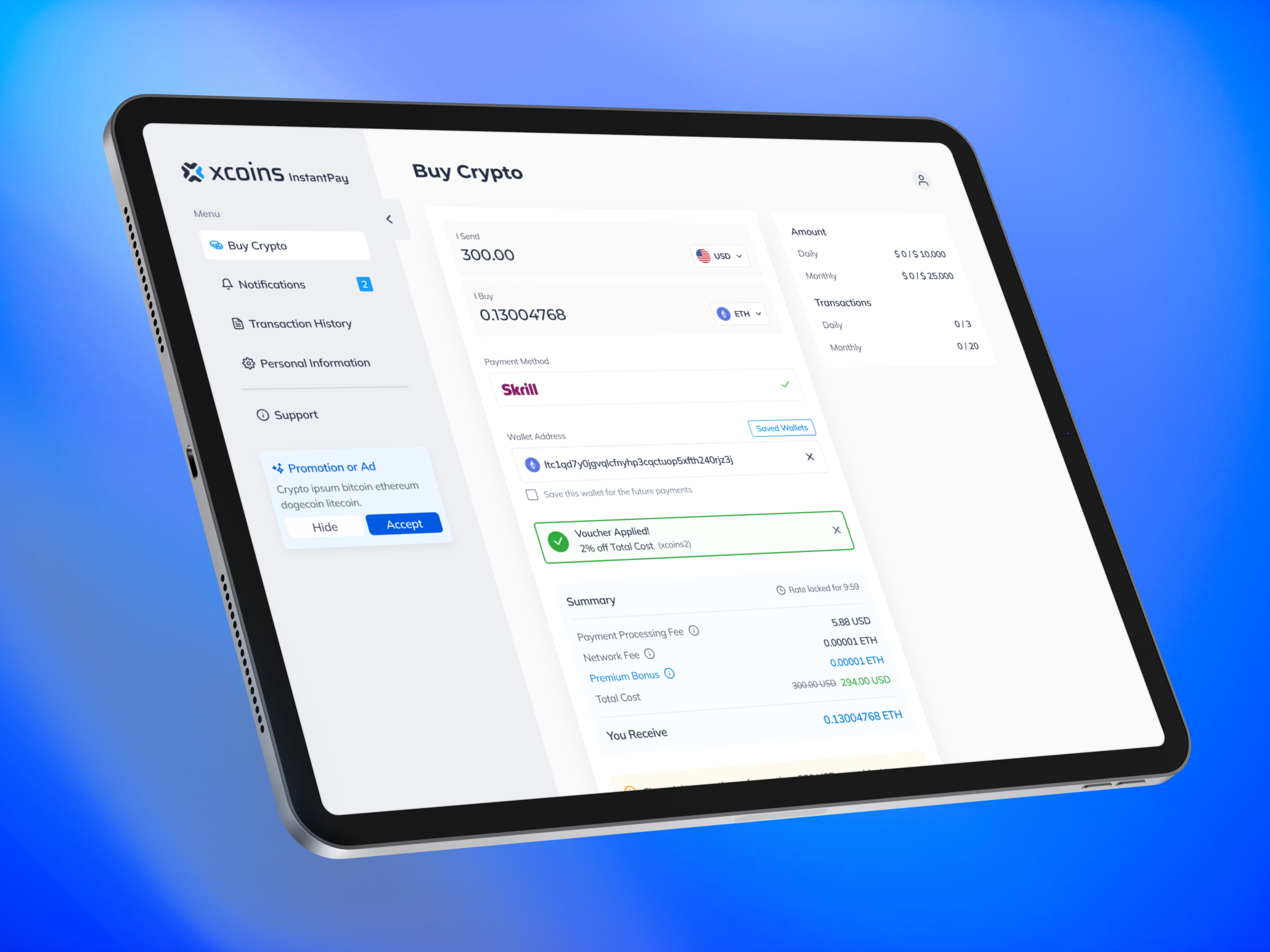 Web & Mobile Crypto Buying App