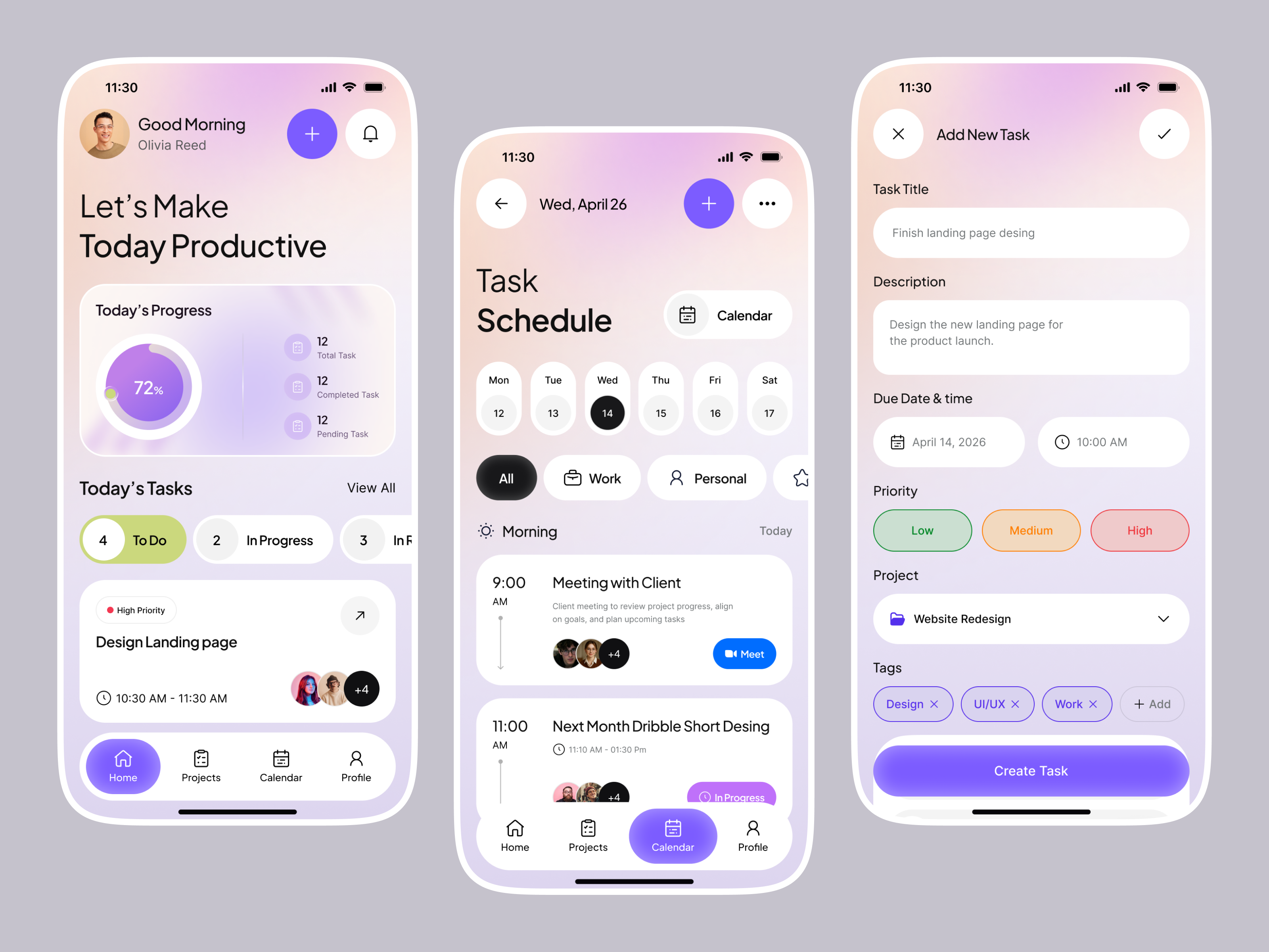 Task Management – AI Productivity App UI UX Design