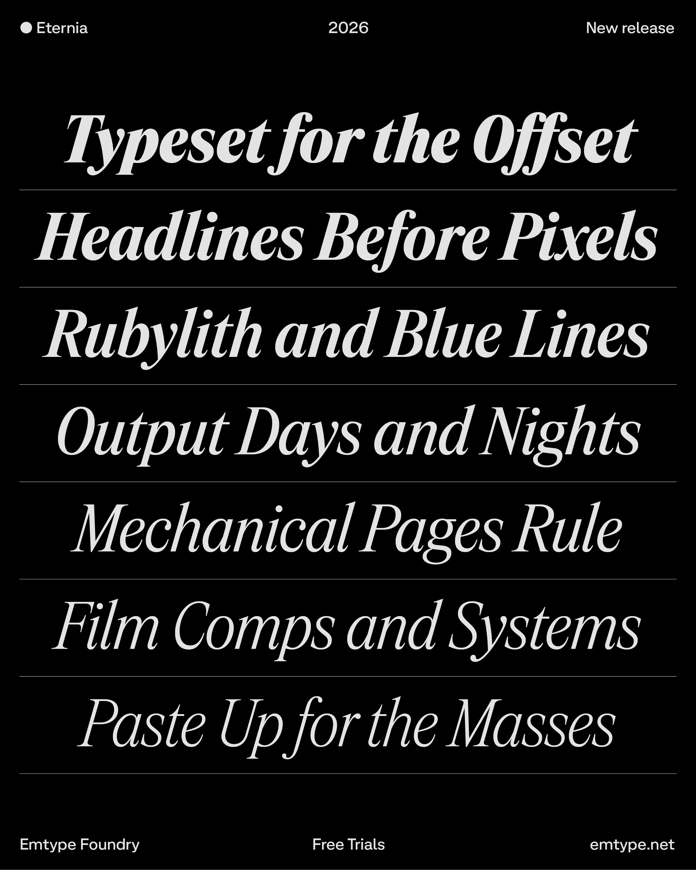 Eternia, New Font!